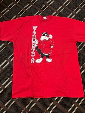 Vintage 80’s Sylvester The Cat Looney Tunes Withconthin Tshirt XL Artex Red Men